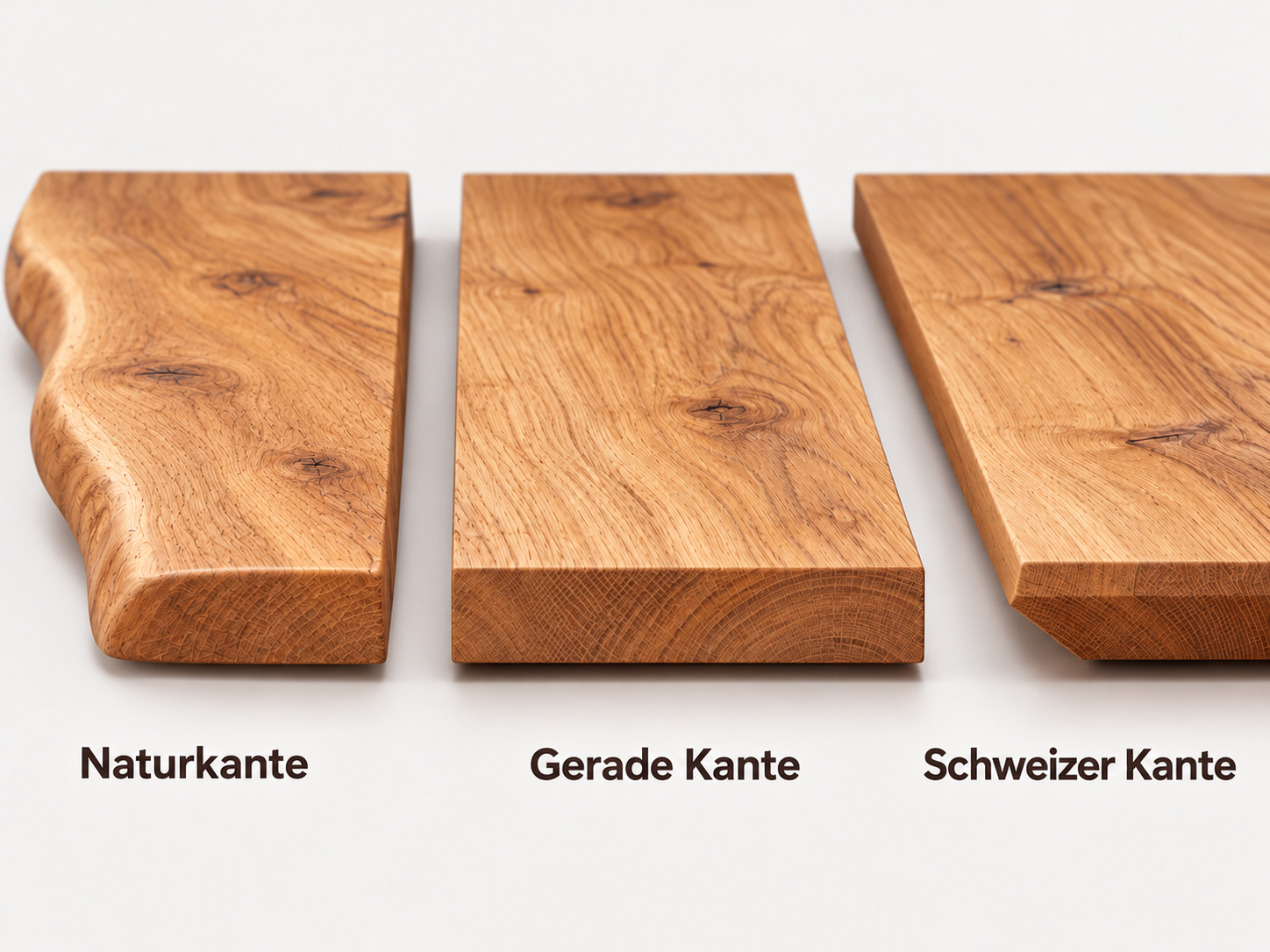 Naturkante, Schweizer Kante, Gerade Kante