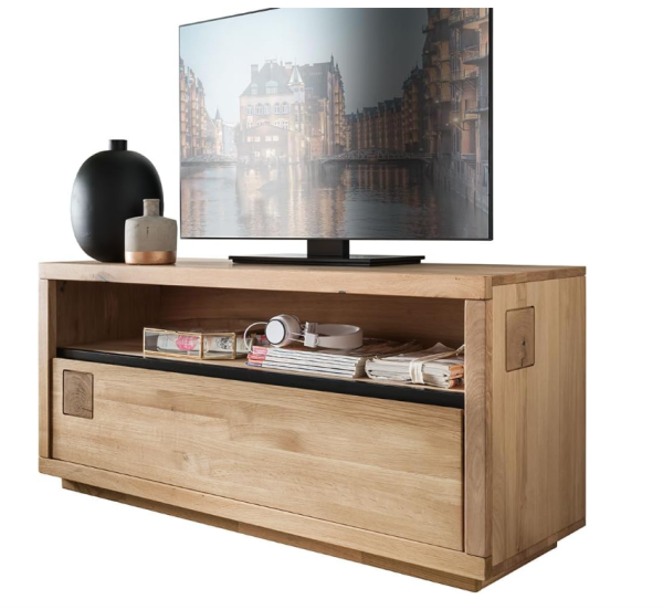 TV-Board "Blackline" 120cm Eiche Massiv